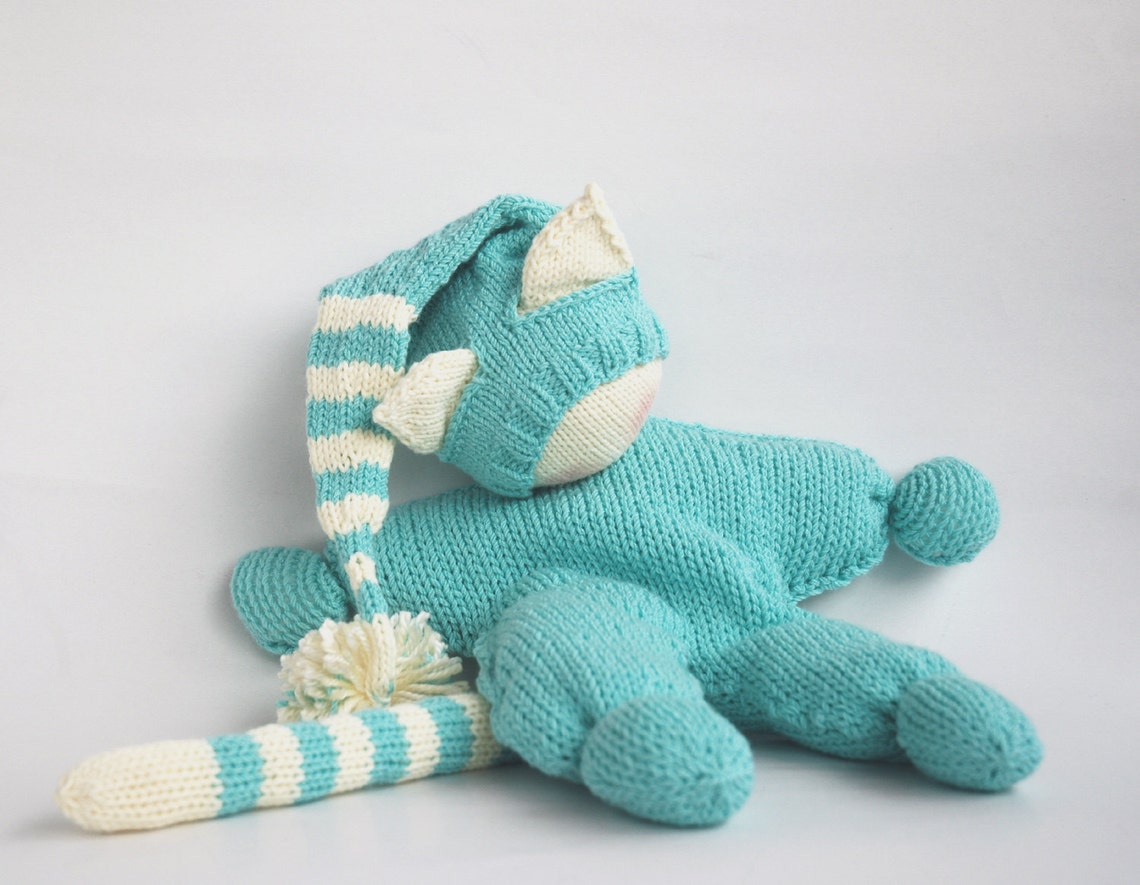 Waldorf Knitted Cat Doll for Small Babies PDF Knitting Etsy