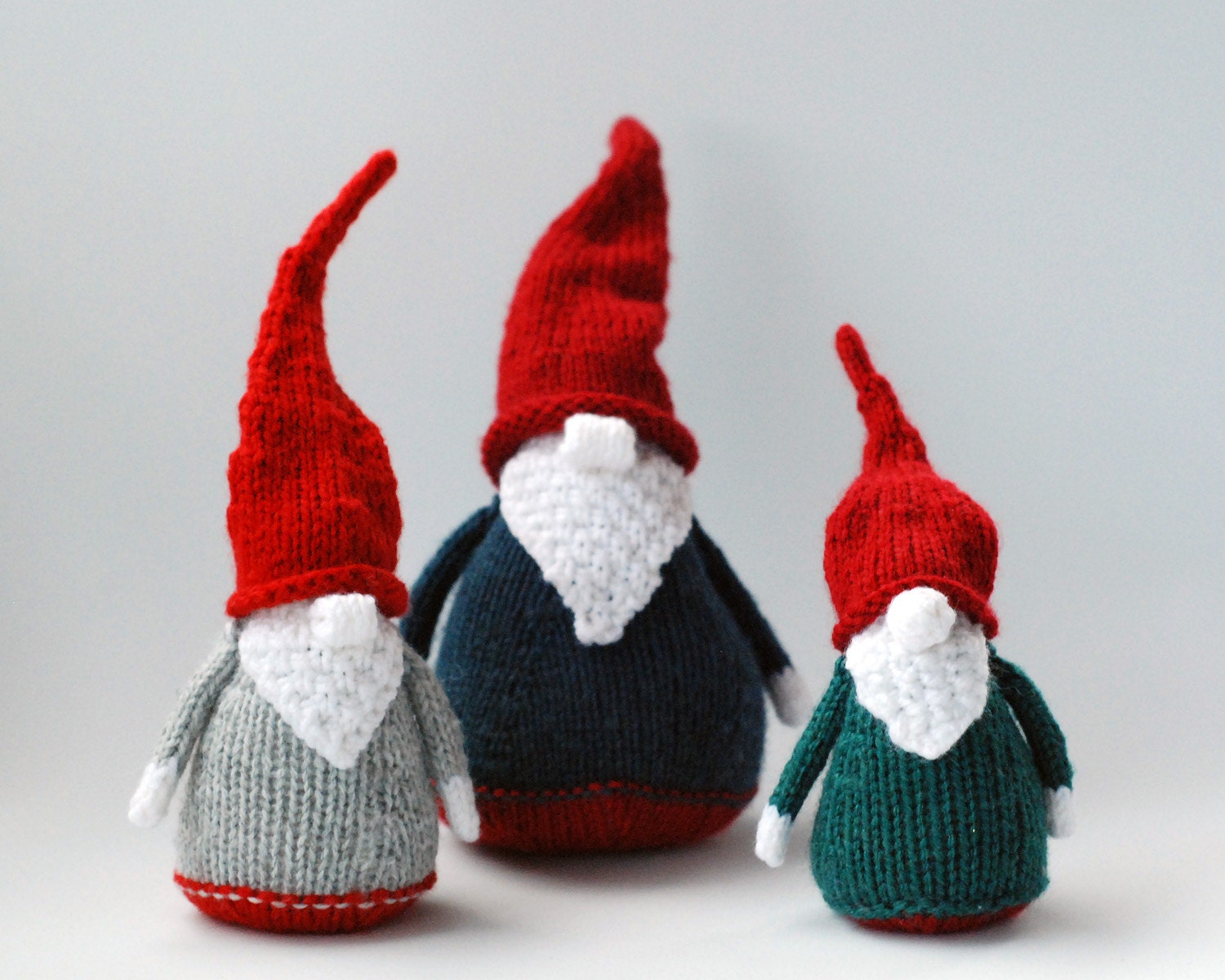 3 Gnomes. Pdf knitting patterns. Christmas Ornament. New Year Etsy