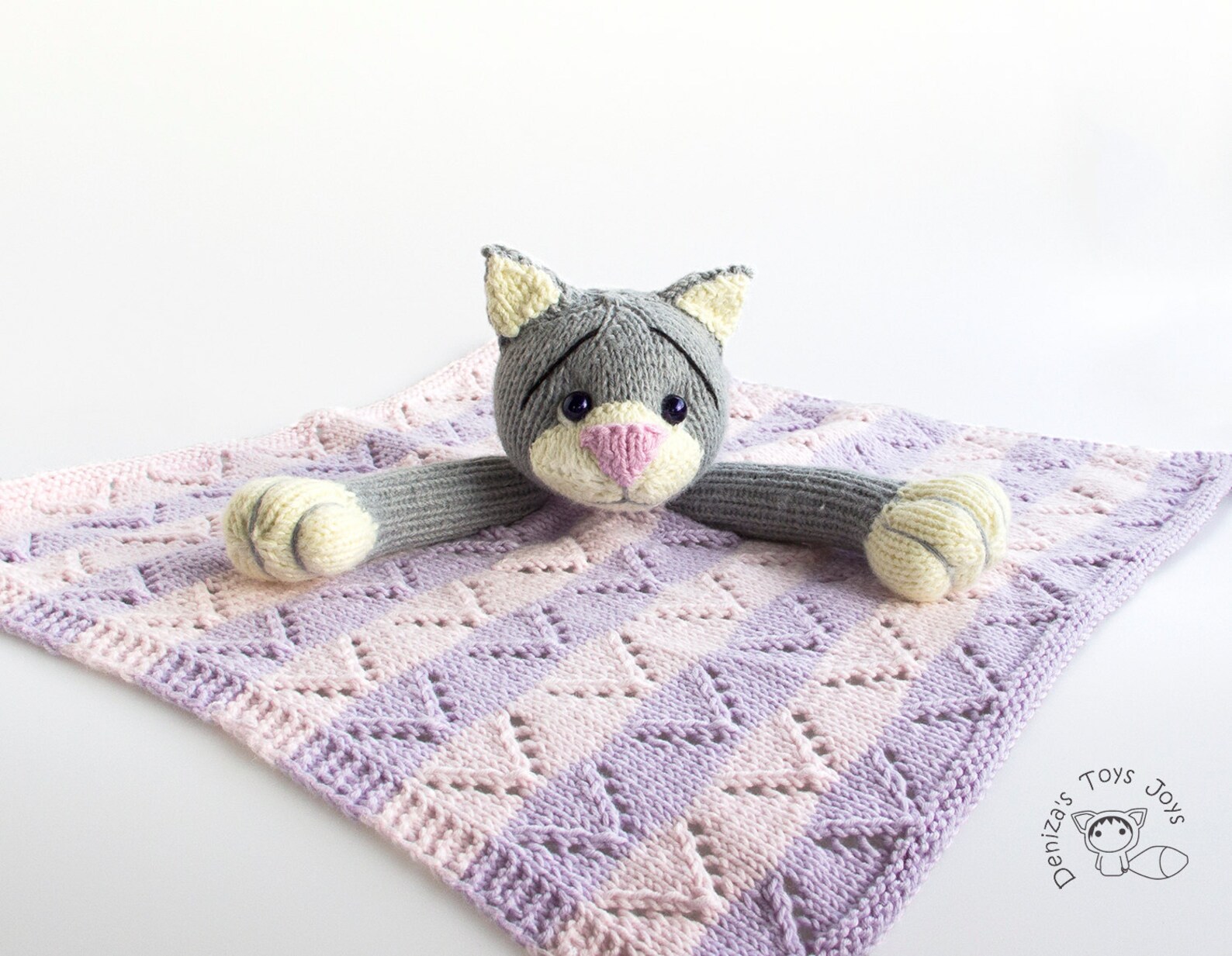 Gray Cat Toy Baby Blanket. Pdf knitting pattern. Cute gift for Etsy
