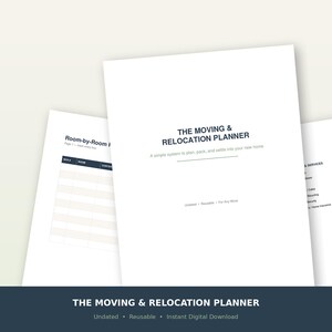 Umzugsplaner zum Ausdrucken | Umzugscheckliste (PDF) | Packliste | Einrichtungsliste für das neue Zuhause | Undatiert | Sofort-Download