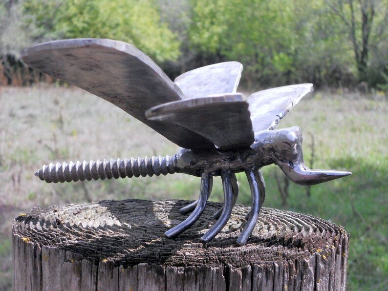 Dragonfly Metal Sculpture Yard Art Garden Art Welded Metal Art Etsy