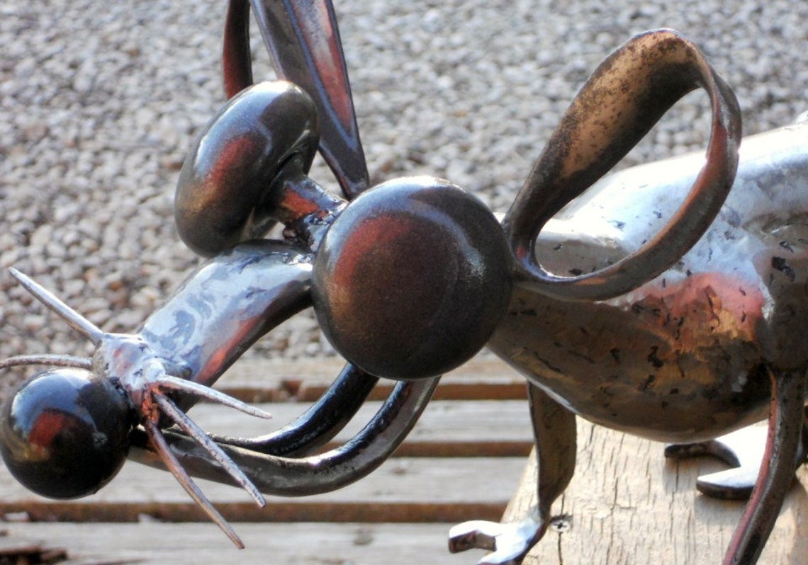 Rat Metal Sculpture Yard Art Garden Art Found Objects Big Rat Etsy