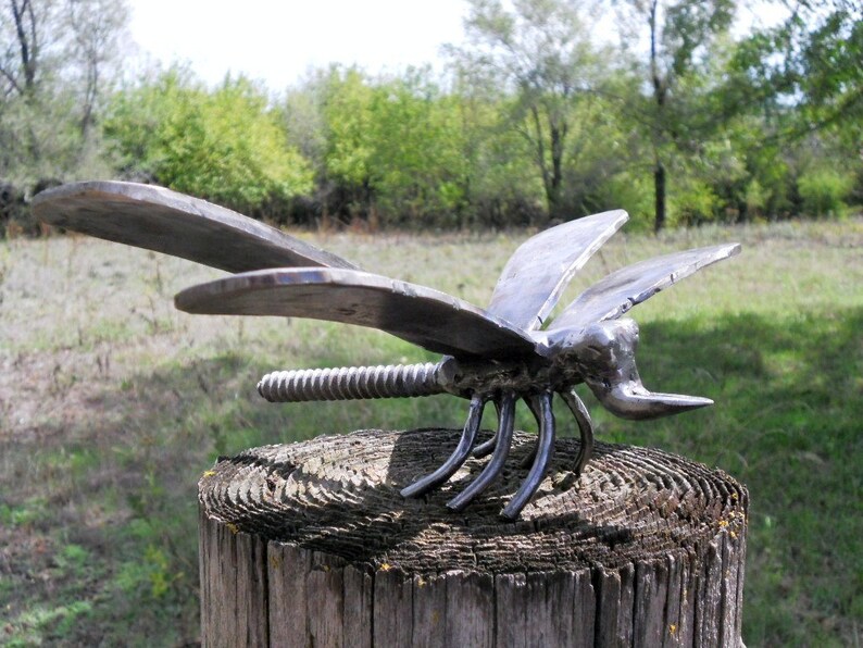 Dragonfly Metal Sculpture Yard Art Garden Art Welded Metal Art Etsy