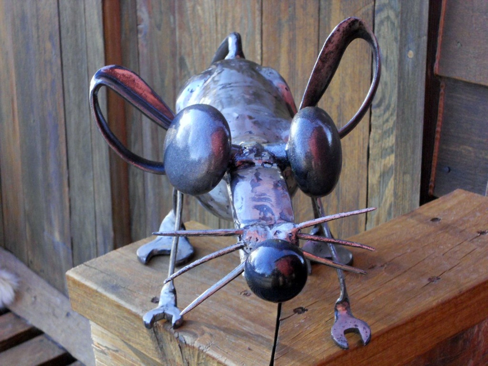 Rat Metal Sculpture Yard Art Garden Art Found Objects Big Rat Etsy
