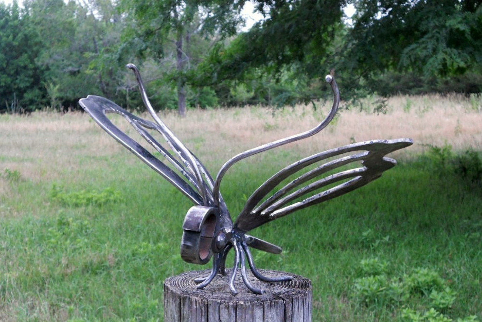 Butterfly Metal Sculpture Welded Yard Art Garden Art Found Etsy