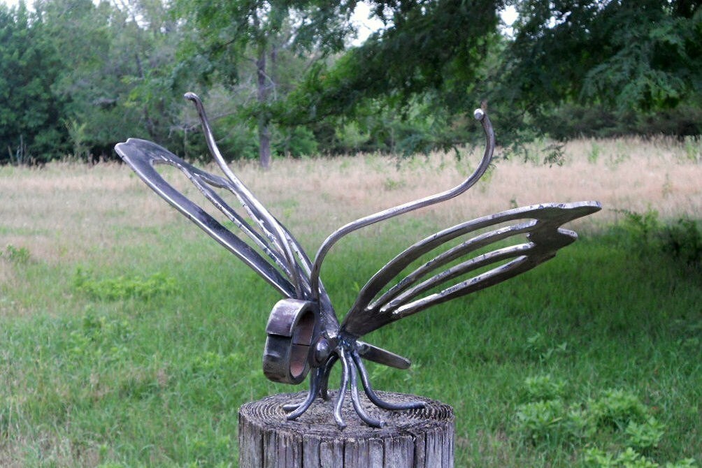 Butterfly Metal Sculpture Welded Yard Art Garden Art Found Etsy