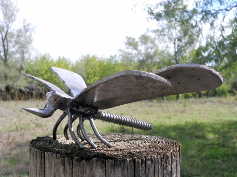 Dragonfly Metal Sculpture Yard Art Garden Art Welded Metal Art | Etsy