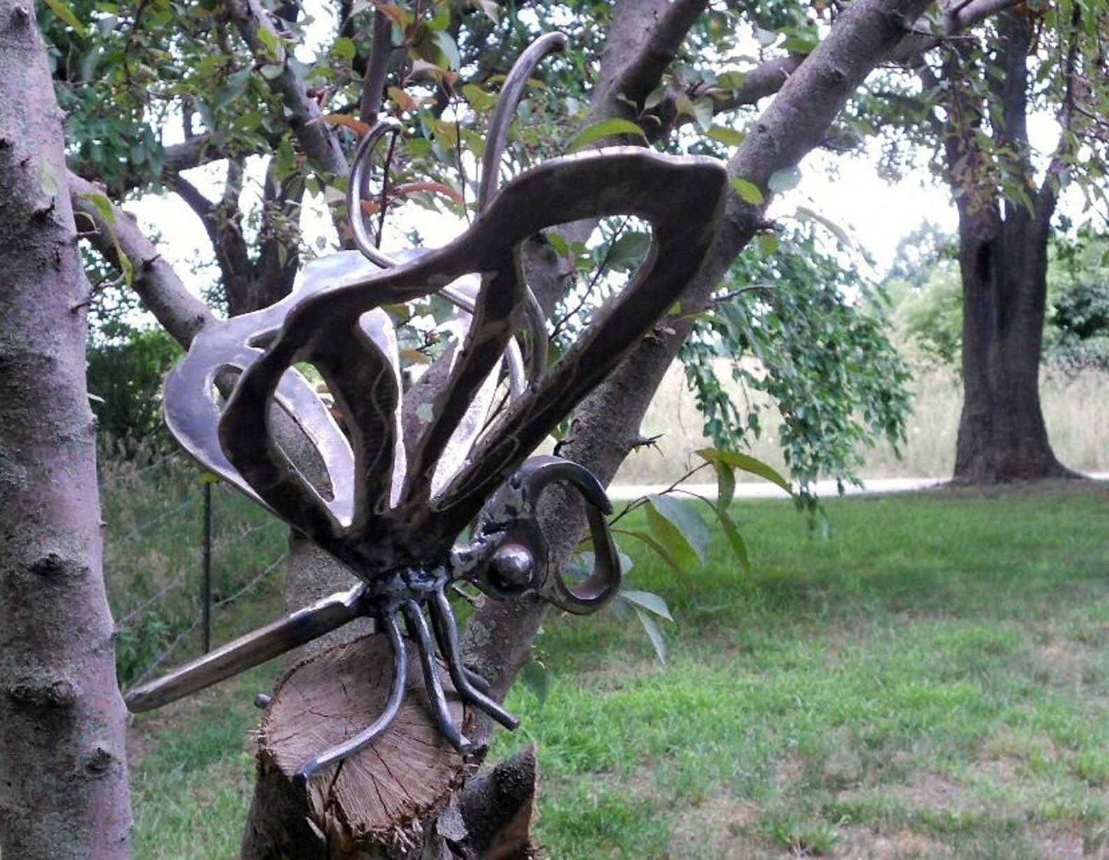 Butterfly Metal Sculpture Welded Yard Art Garden Art Found Etsy