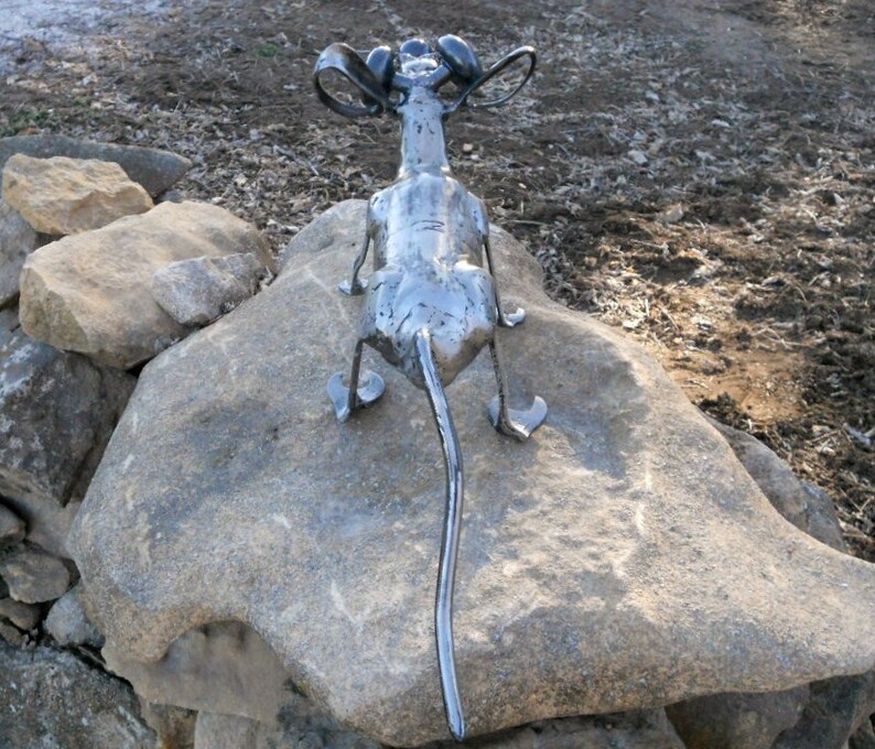 Rat Metal Sculpture Yard Art Garden Art Found Objects Big Rat Etsy