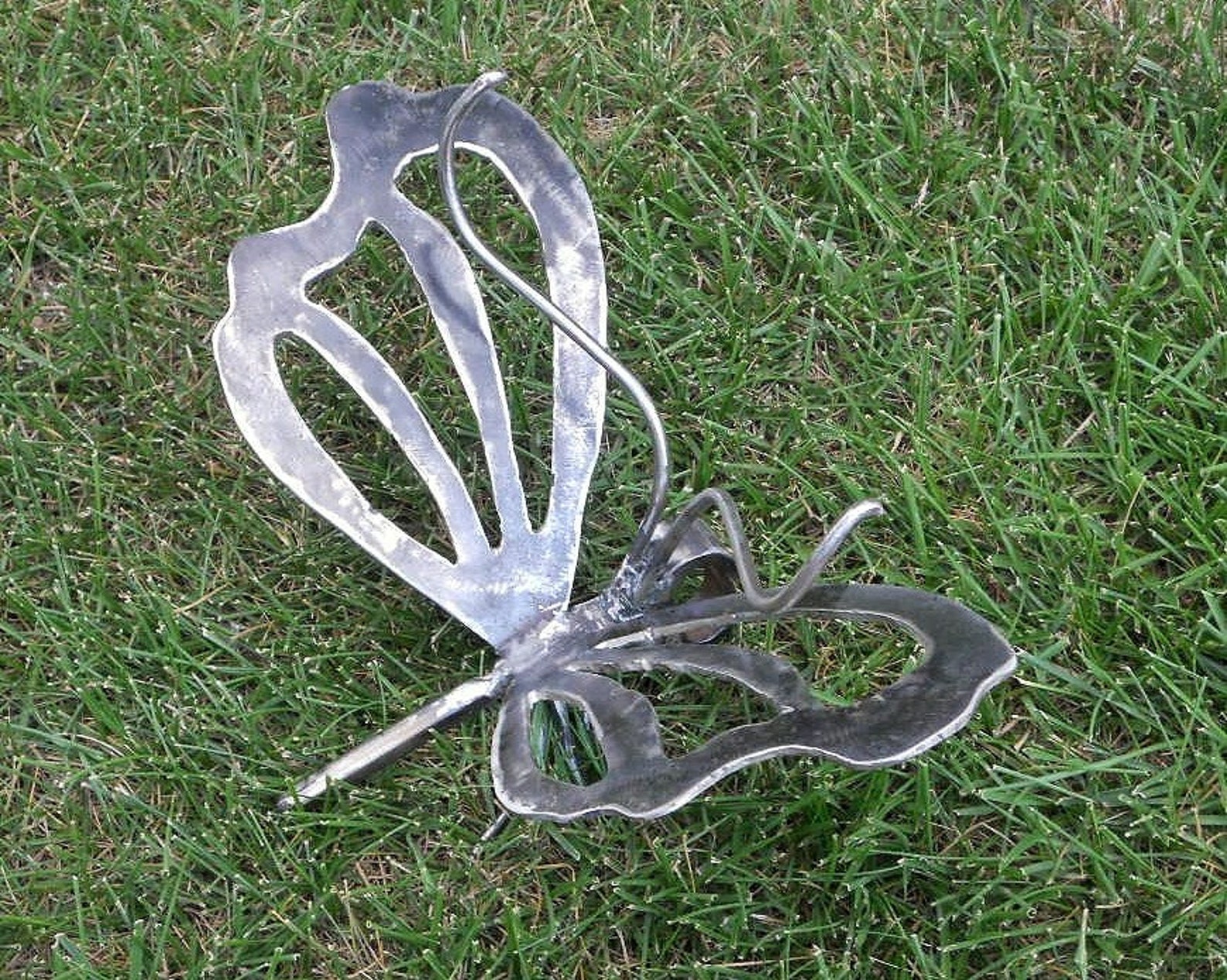Butterfly Metal Sculpture Welded Yard Art Garden Art Found Etsy