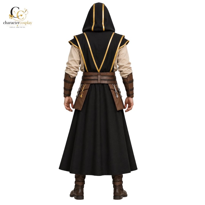 Star Wars The Clone Wars inspired Jedi Temple Guard cosplay outfit with hooded tunic and belt