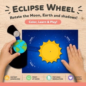 Eclipse Wheel Activity | Solar Lunar Science Learning (Digital Download)