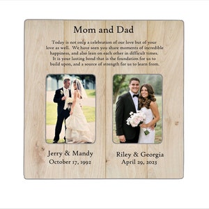 Wedding Gift For Parents, Wedding Photo Frame For Parents, Groom Gift To Parents, Mom And Dad Picture Frame, Parents Of The Bride Gift,12x12