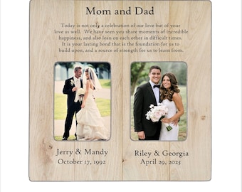 Wedding Gift For Parents, Wedding Photo Frame For Parents, Groom Gift To Parents, Mom And Dad Picture Frame, Parents Of The Bride Gift,12x12