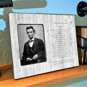 Abraham Lincoln Portrait Frame, Success And Failure Frame, American President Quote Sign, Patriotic Shelf Frame, Office Desk Plaque, Gift