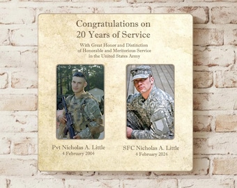 Retirement Picture Frame, Army Picture Frame, Military Retirement Gifts, Air Force Photo Frame, Coast Guard Frame, USMC Frame, 12x12overall