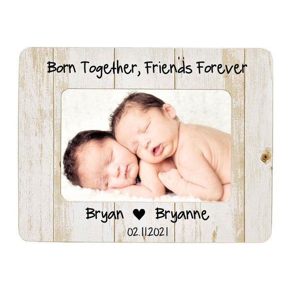 Twins Picture Frame, Personalized Photo Frame, Gift For New Parents, Newborn Baby Frame, Custom Photo Frame,Grandparent Keepsake,Baby Shower