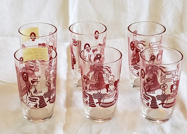 Vintage Bustling Betty Swanky Swig Collectible Juice Glasses - Etsy