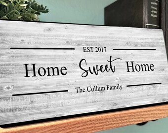 Sweet Home Plaque, Farmhouse Wall Decor, Established Sign, Entryway Wall Hanging, Country Home Decor, Family Name Sign, Living Room Plaque