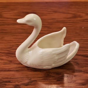 Vintage White China Swan Figurine-