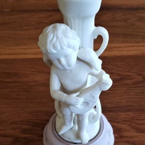 Lenwile China Ardalt Bisque Cherub with Mandolin-Porcelain Figurine Made in Japan-7177