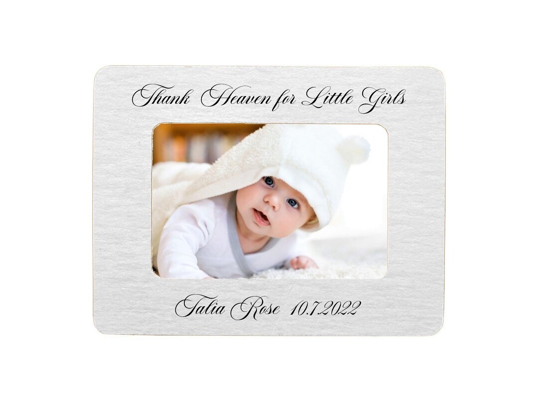 Engraved Baby Picture Frame, Birth Announcement Photo Frame, Baptism