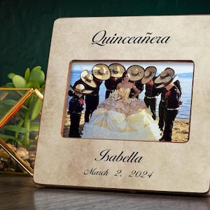 Quinceanera Picture Frame, Custom Wooden Frame, 15th Birthday Photo Frame, Personalized Gift, Quinceanera Memory Frame,Mom Daughter Gift,8x8