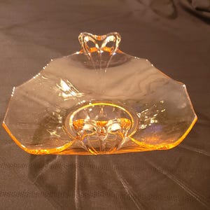 Fostoria Fairfax Pink Depression Dish-Pattern 2375-Fostoria Candy Dish with Bow Handles -Vintage Pink Depression Glass-1930s