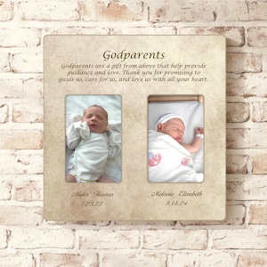 Godparents Personalized Picture Frame Gift, Custom Picture Double Frame for Godfather-Godmother Gift-Godparents Are A Gift From Above