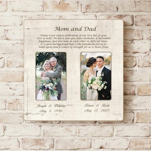 Wedding Frame For Parents, Mom And Dad Wedding Gift, Parents Of The Bride Photo Frame, Groom To Parents Gift, Engraved Picture Frame, Gift