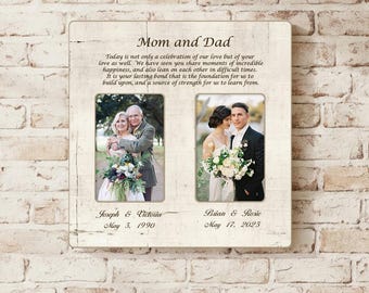 Wedding Frame For Parents, Mom And Dad Wedding Gift, Parents Of The Bride Photo Frame, Groom To Parents Gift, Engraved Picture Frame, Gift