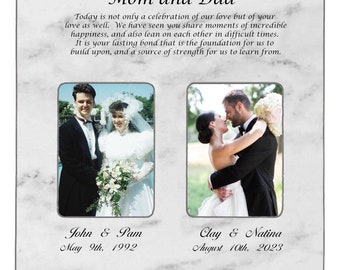 Wedding Gift For Parents, Wedding Photo Frame For Parents, Groom Gift To Parents, Mom And Dad Picture Frame, Parents Of The Bride Gift,12x12
