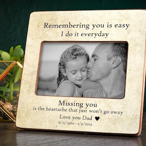 Gone Not Forgotten Picture Frame, Photo Frame For Passed Loved One, Missing You Gift, Dad Remembrance Picture Frame,Grandfather Memorial