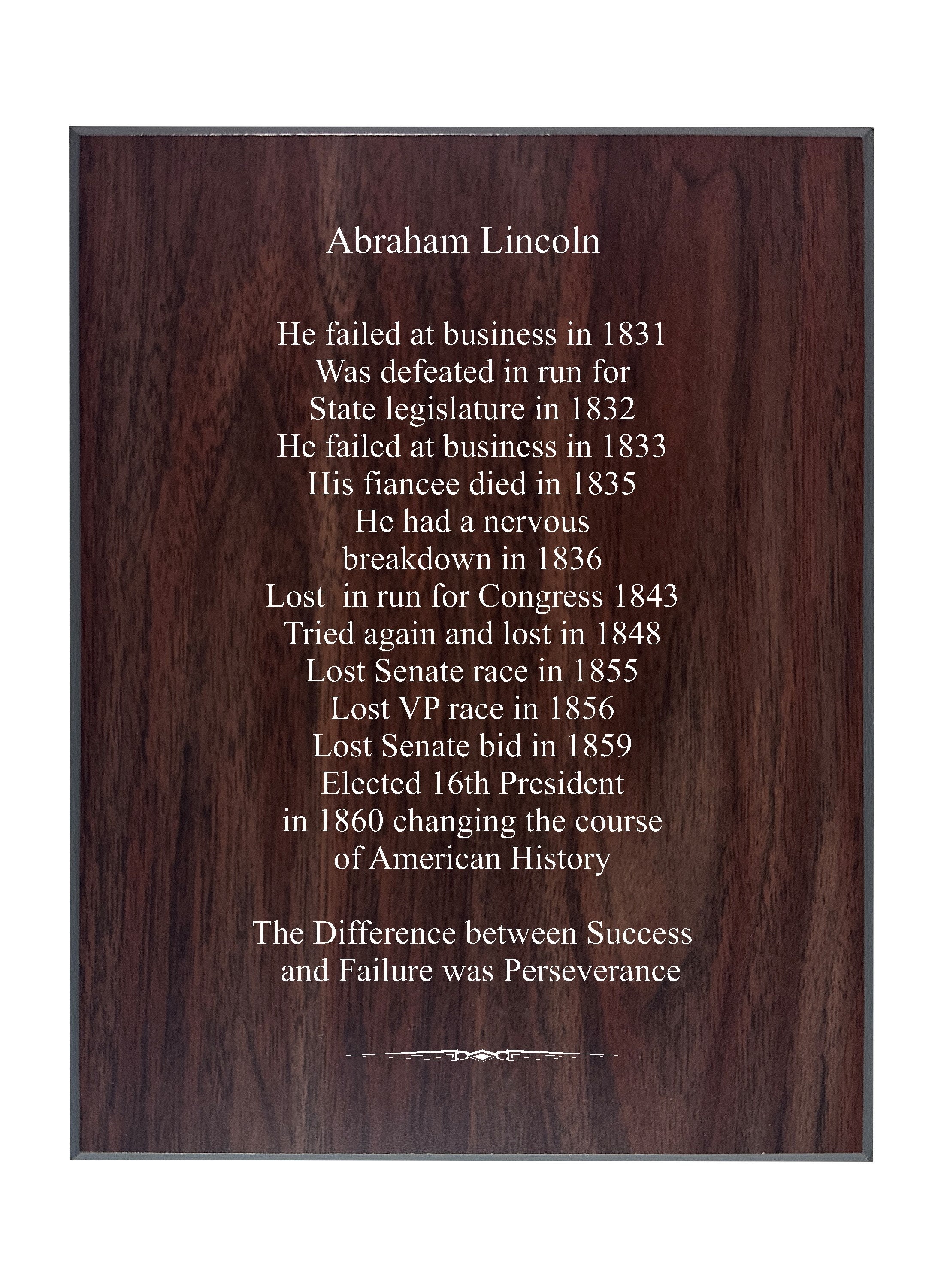 Abraham Lincoln Quotes Gift, Success And Failure Sign, Gifts For Dad, American President Plaque, Nightstand Sign, Patriotic Wall Art, 7x9