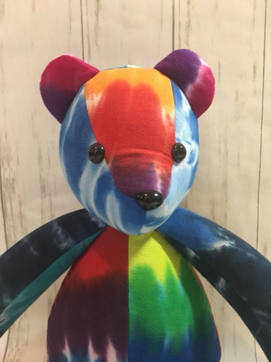 Tie Dye Bear Handmade Hippie Bear Stuffed Bear Tie Dye Etsy