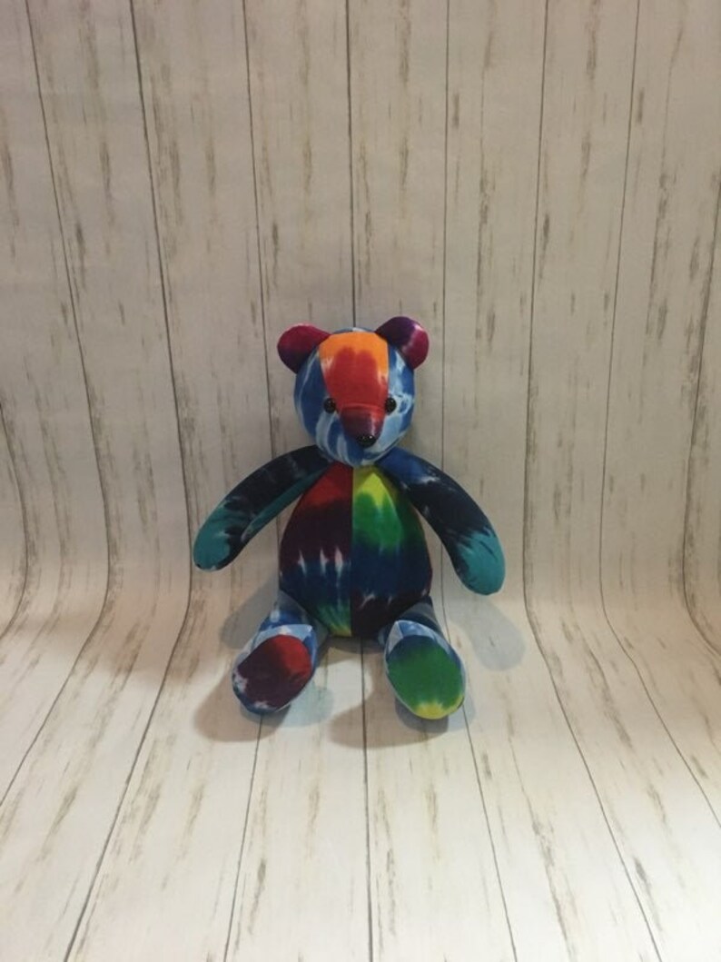 Tie Dye Bear Handmade Hippie Bear Stuffed Bear Tie Dye Etsy
