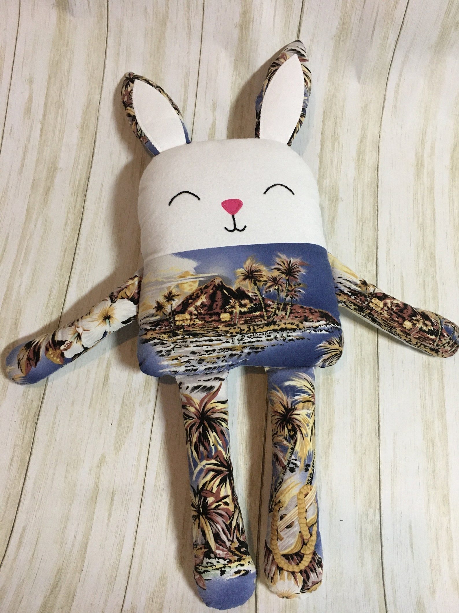Memory bunny made from clothing memory items custom stuffed | Etsy