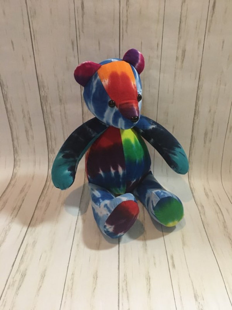Tie Dye Bear Handmade Hippie Bear Stuffed Bear Tie Dye Etsy