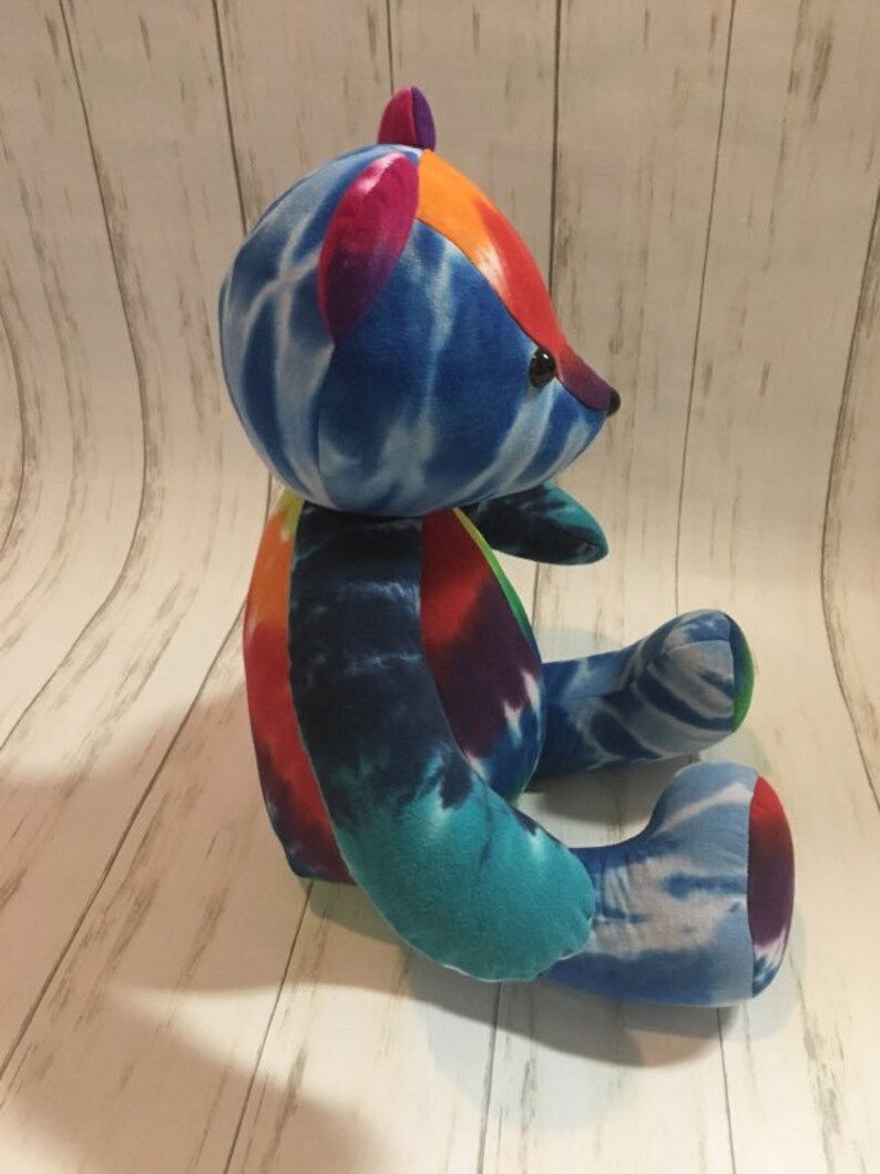 Tie Dye Bear Handmade Hippie Bear Stuffed Bear Tie Dye Etsy