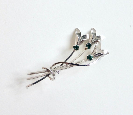 Vintage 1950's Sterling Silver DCE Flower Pin wit… - image 5