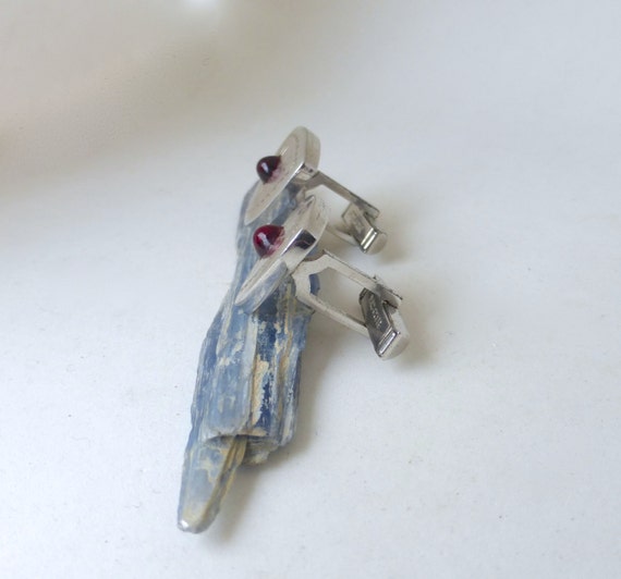 Men's Vintage 1950's Silver Engraved Triangular C… - image 3