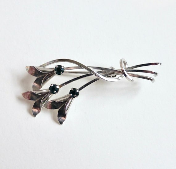 Vintage 1950's Sterling Silver DCE Flower Pin wit… - image 2