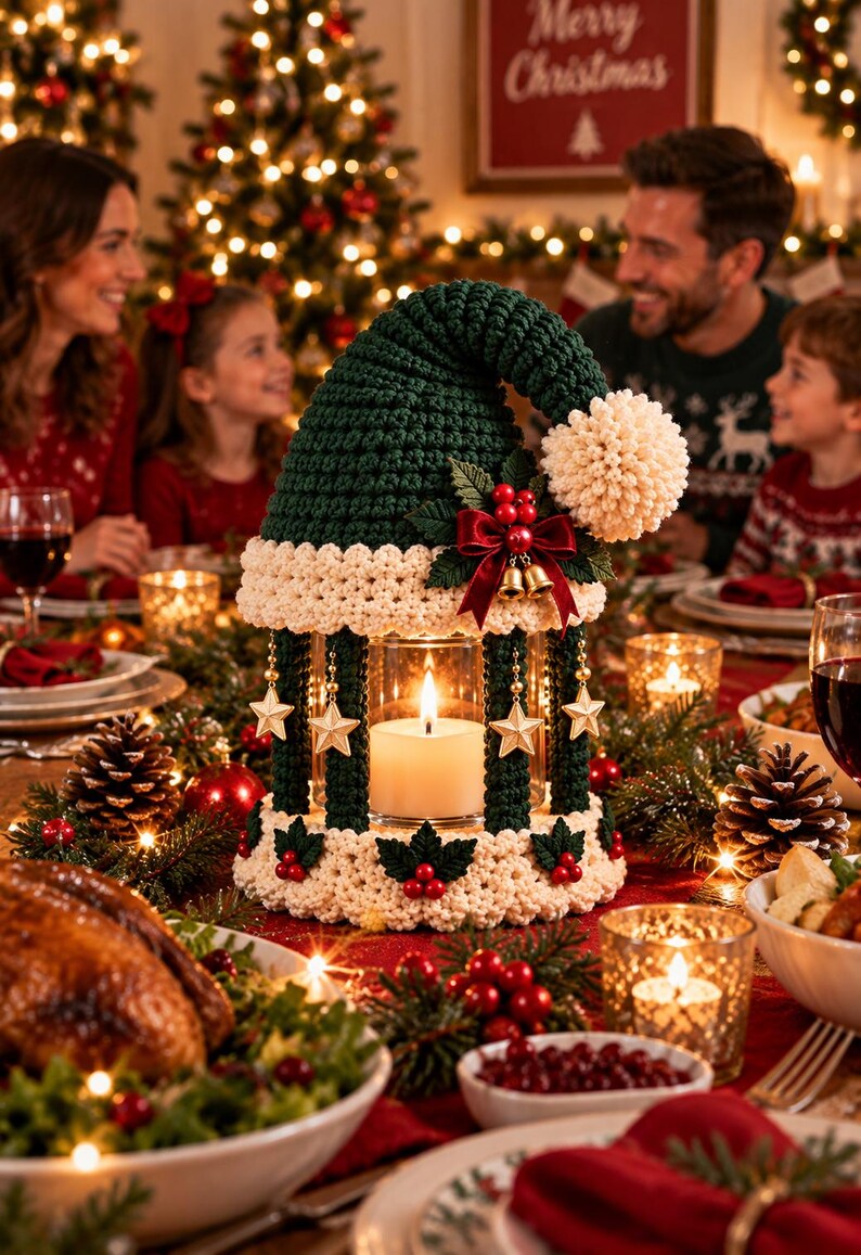Santa Hat Candle Lantern Crochet Pattern PDF | Christmas Amigurumi ...