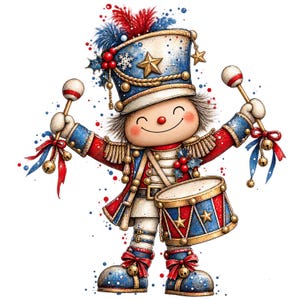 Whimsical Watercolor Nutcracker 15 PNG Clipart Bundle Printable Design.(PNG digital download)