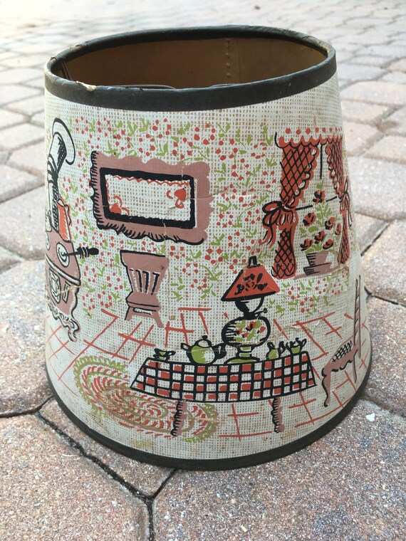 Kitschy Country Scene Lamp Shade Lampshade Cabin Cottage Decor Etsy