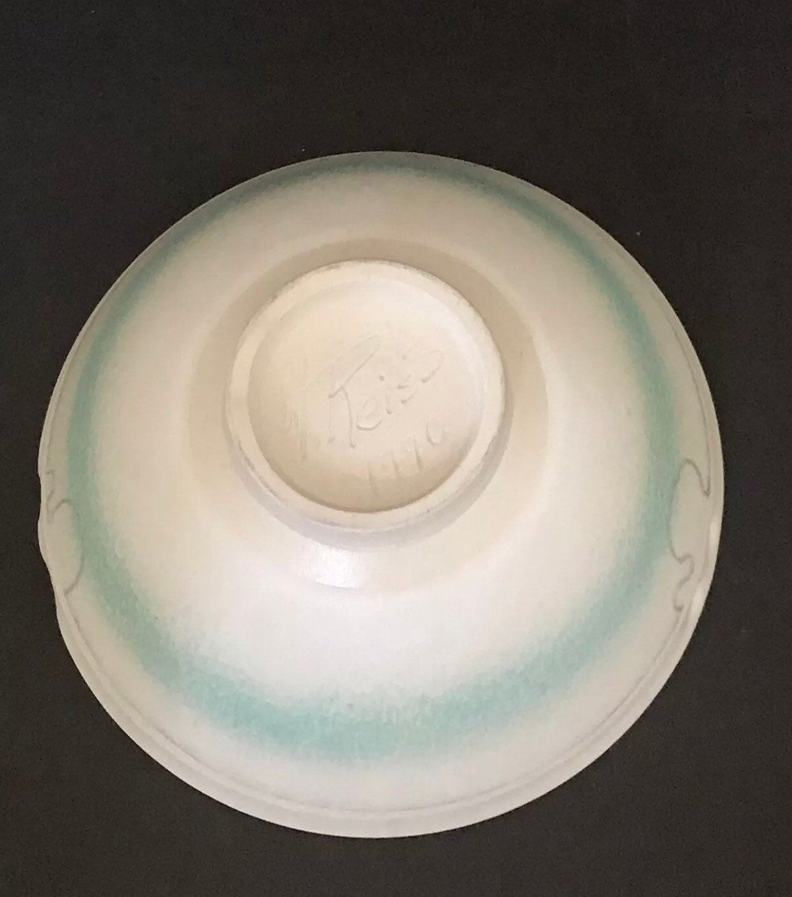 Walter Reiss Studio Pottery Footed Rice Bowl Green Blue Beige Etsy