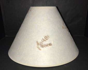 Beige Crinkle Paper Leaf Botanical Lamp Shade Lampshade Lighting Accessory Southwest Rustic Coastal Farmhouse Style