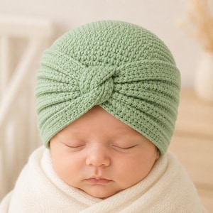Crochet Baby Turban Hat Pattern PDF, Turban Beanie for Newborn to Adult, Easy Crochet Baby Hat, US Terms, Instant Download