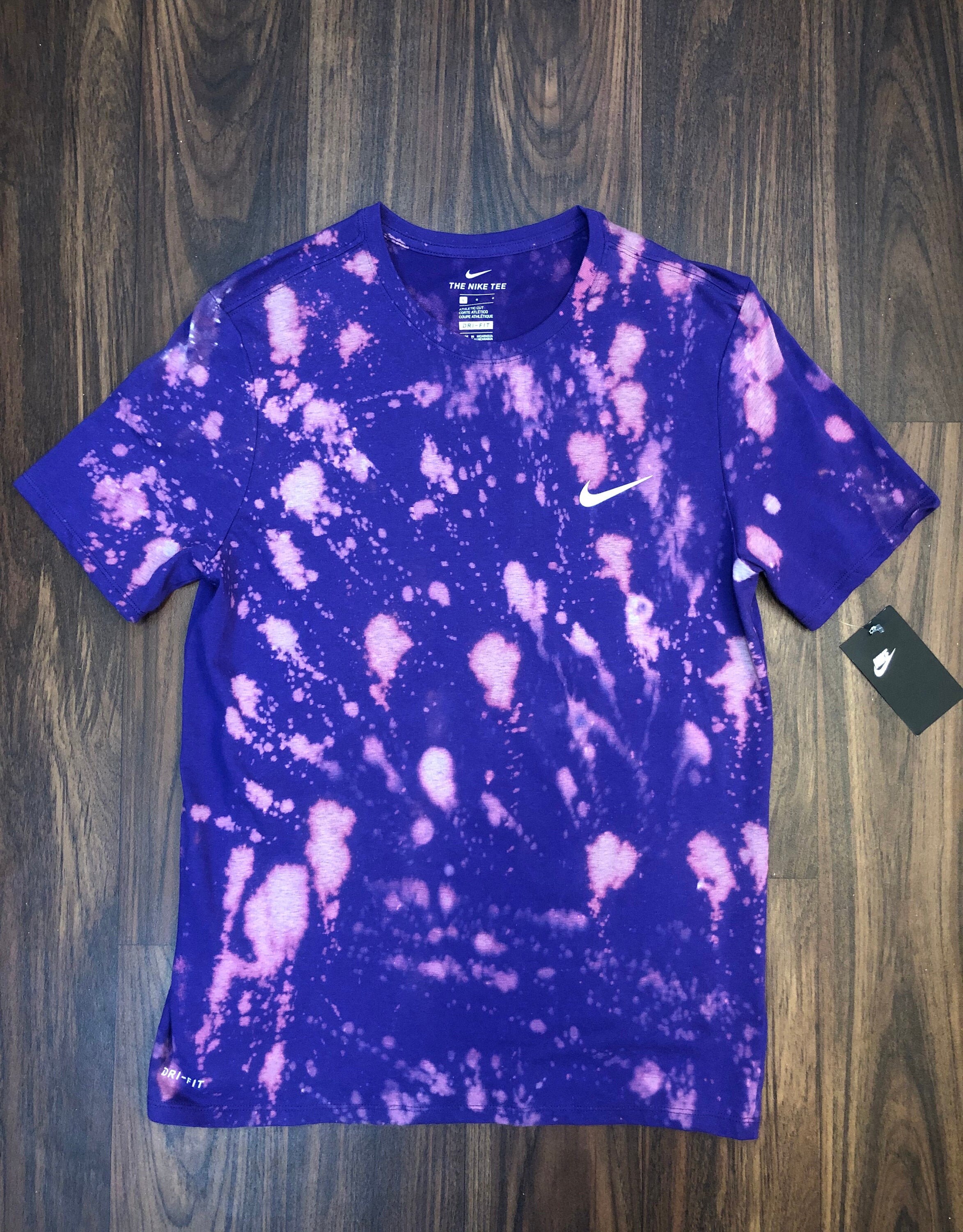 Custom Nike Bleach Dye T-Shirt Size 