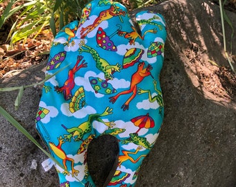 Frog Microwave Heating Pack Lavender and Flax Seed Sensory Lap Weight Comfort